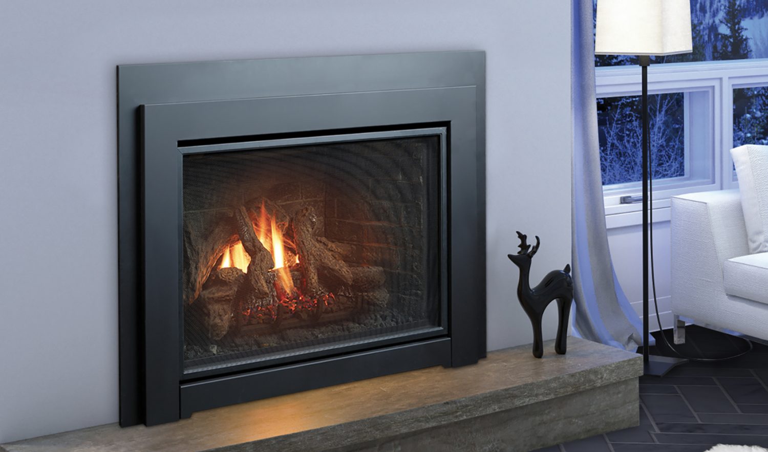 Kingsman - IDV34 - Direct Vent Fireplace Insert - SOMD Hearth